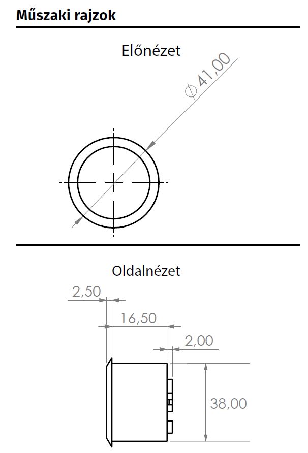 SI-18 közelítés érzékeny LED gyűrűs nyomógomb kapcsoló méretek